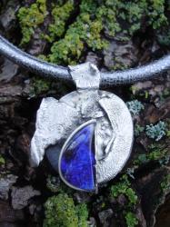 Halskette Boulderopal blau