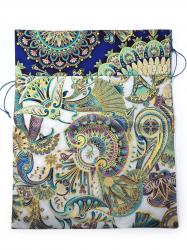 Schmuckbeutel Ornamente / Hell breiter Rand