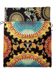 Schmuckbeutel´ Ornamente / Schwarz Strass opal