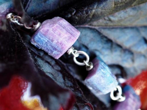 Aussergewöhnliche Kette -  Rohkristalle Paraiba - Turmalin 